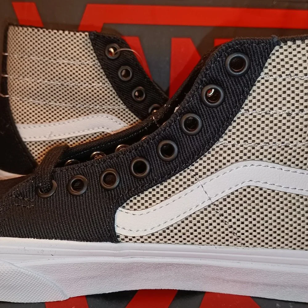 Vans Sk8 Hi Tapered 2-Toned Linen Black/True White Mens 7.5/Womens 9 VN0A4U16WRJ